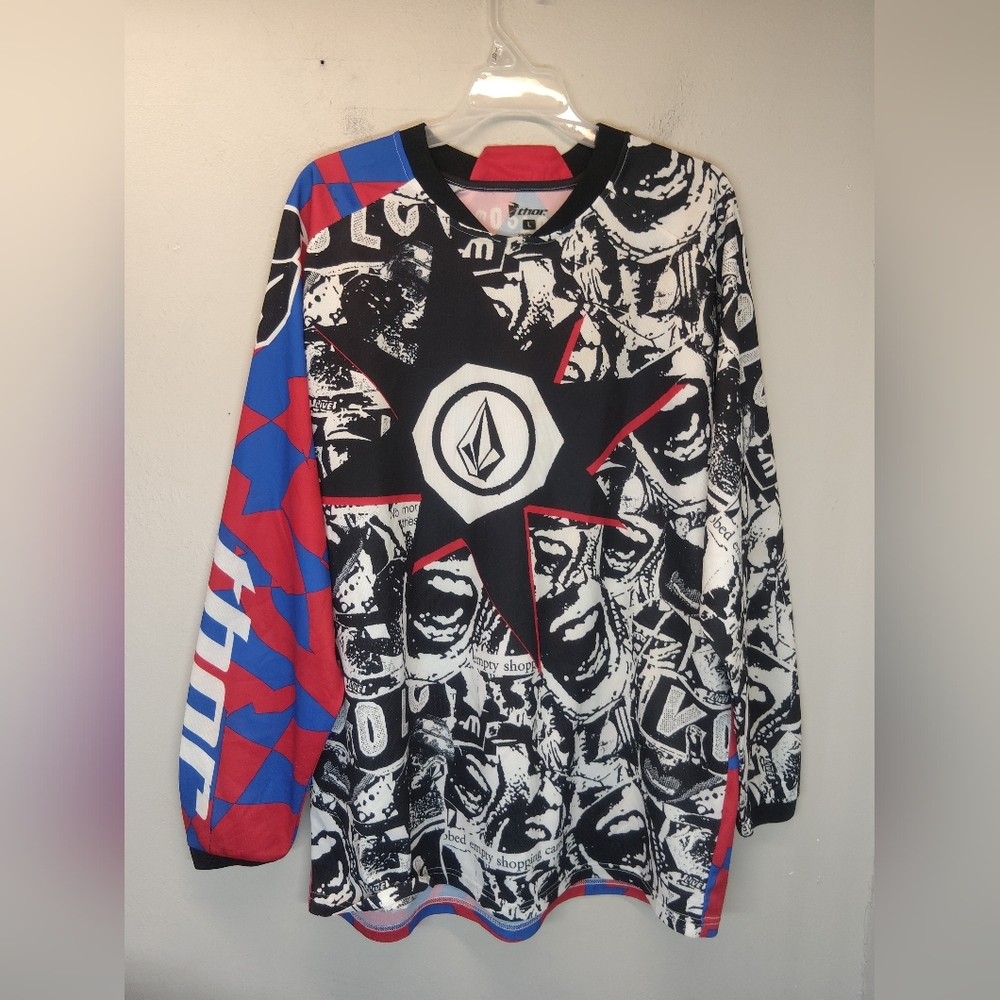 Thor volcom phase motocross racing shirt loud polyester long sleeve Large